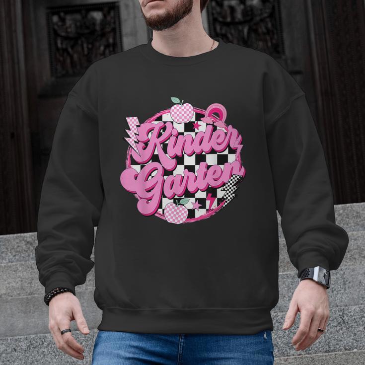 Kindergarten Teacher Women Checkered First Day Of School Men Graphic Sweatshirt