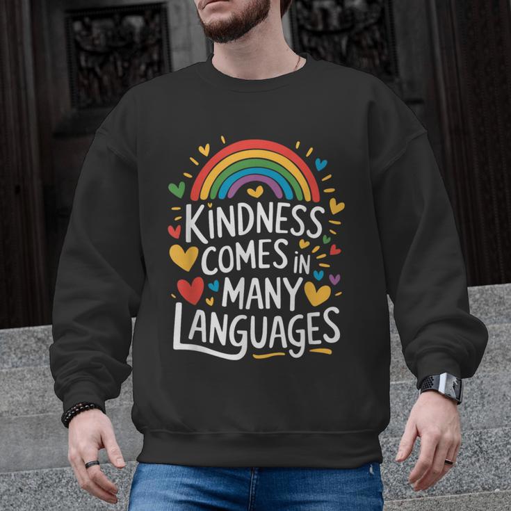 Kindness Comes In Many Languages ESL English Teacher Men Graphic Sweatshirt