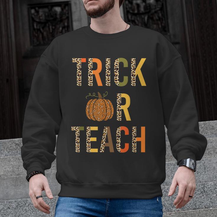 Leopard Trick Or Teach Halloween Teacher Costume Women Men Graphic Sweatshirt
