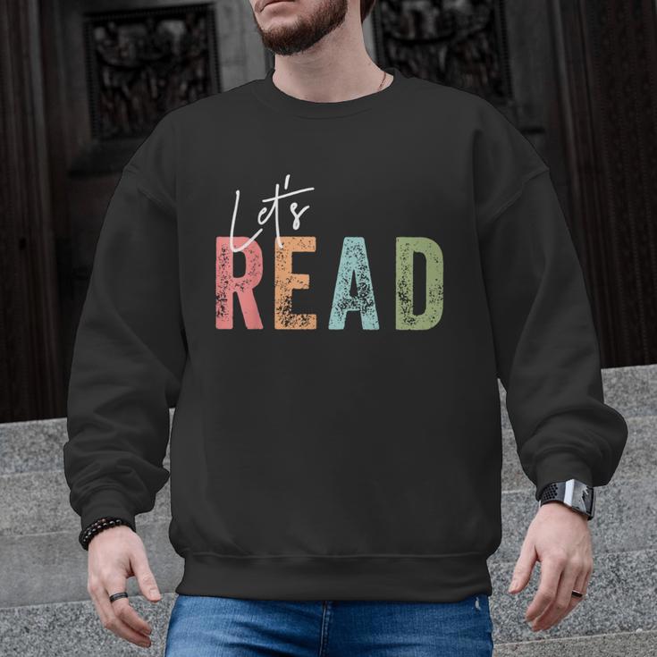 Let's Read Book Nerd Reading Book Lover Librarian Teacher Men Graphic Sweatshirt