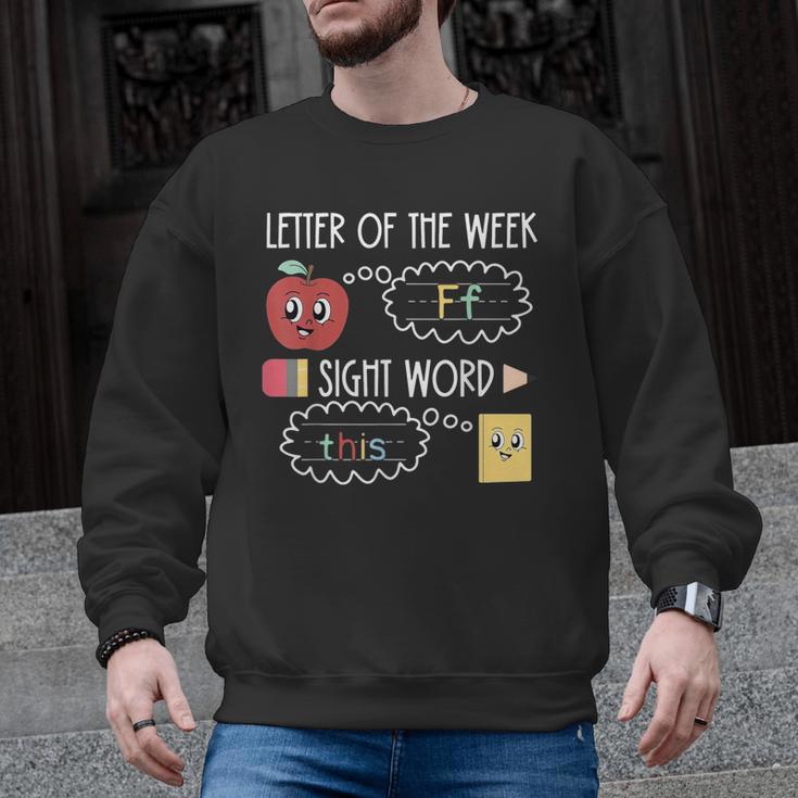 Letter Of The Week Ff Sight Word Teacher Squad Men Graphic Sweatshirt