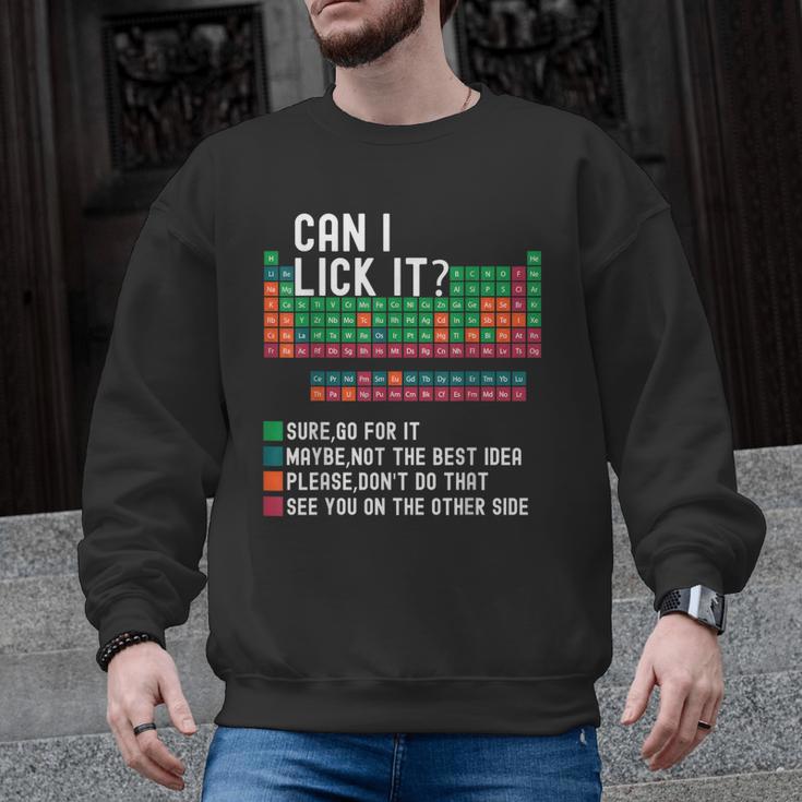 Can I Lick It Periodic Table Science Teacher Chemistry Men Graphic Sweatshirt