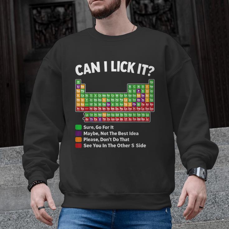 Can I Lick It Periodic Table Shirt Science Chemistry Teacher Men Graphic Sweatshirt