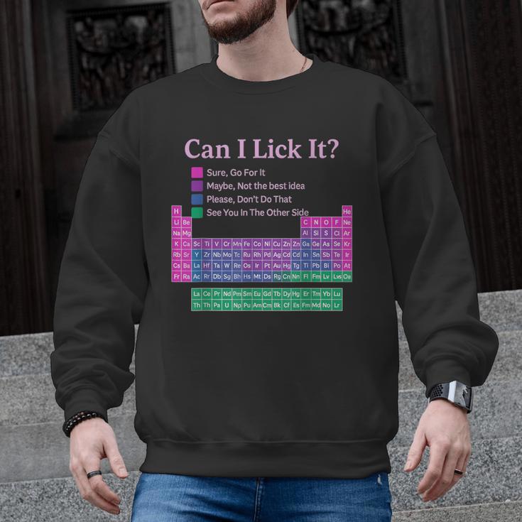 Can I Lick It Periodic Table Teacher Student Kids Men Graphic Sweatshirt