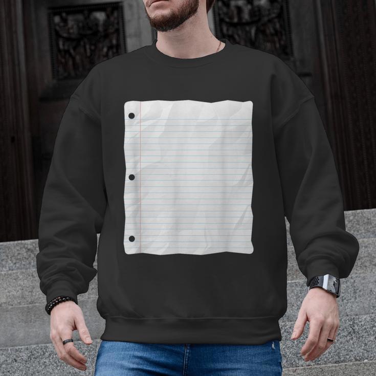 Lined Paper Notebook Halloween Costume For Students Teachers For Men Women Kids Men Graphic Sweatshirt