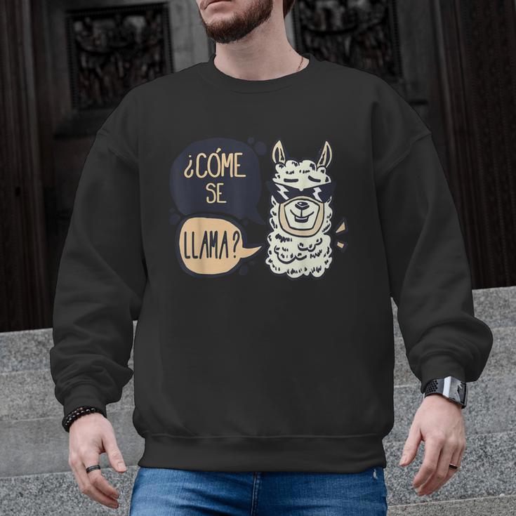 Llama Shirt English Teacher School Student ESL Joke Men Graphic Sweatshirt