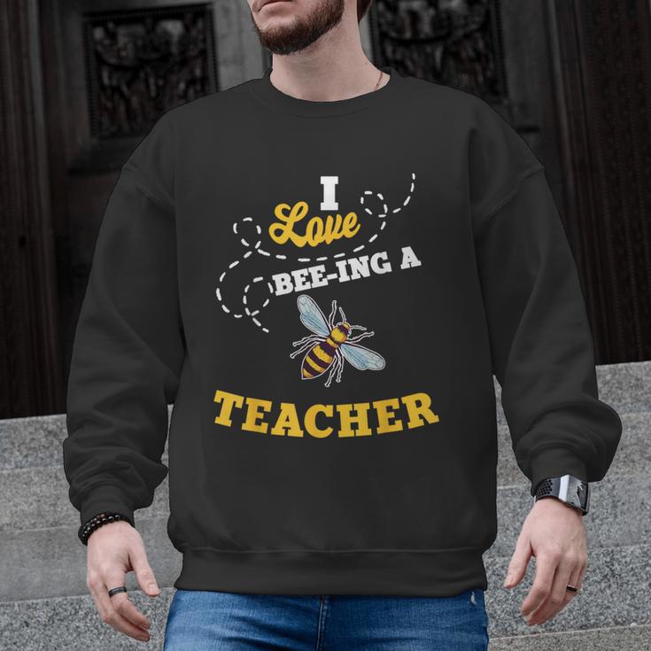 I Love Bee-Ing A Teacher Honey Bee Job Profession Men Graphic Sweatshirt