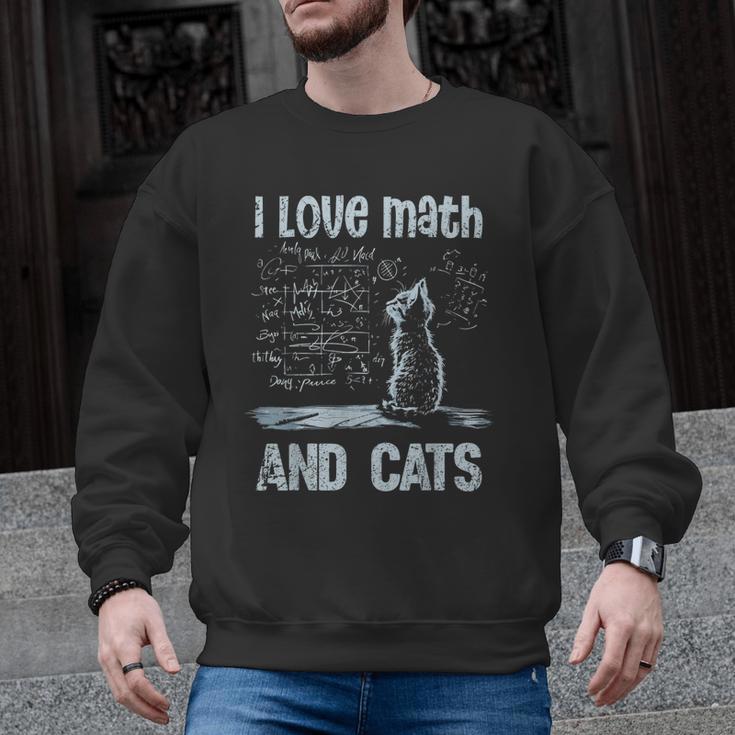 I Love Math And Cats Cat Lover Science Teacher Student Men Graphic Sweatshirt