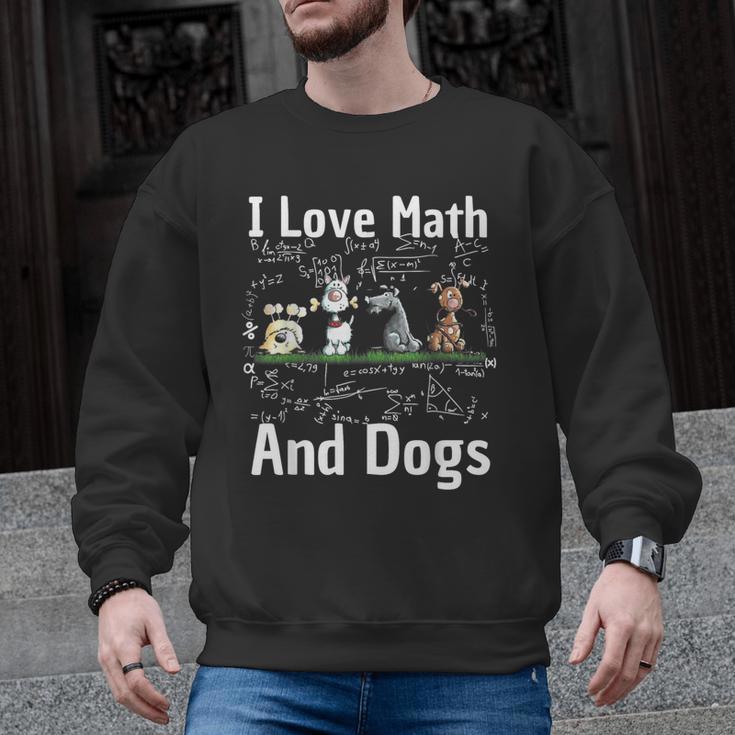 I Love Maths And Dogs Puppy Dog Lover Teacher Student Men Graphic Sweatshirt