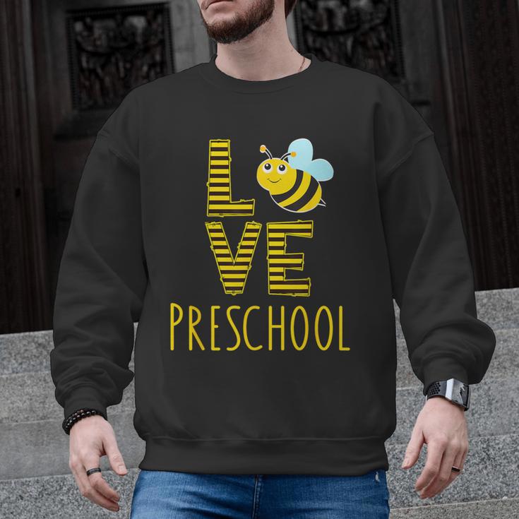 Love Preschool Back To School Yellow Bee Preschool Teacher For Men Women Girls Kids Men Graphic Sweatshirt