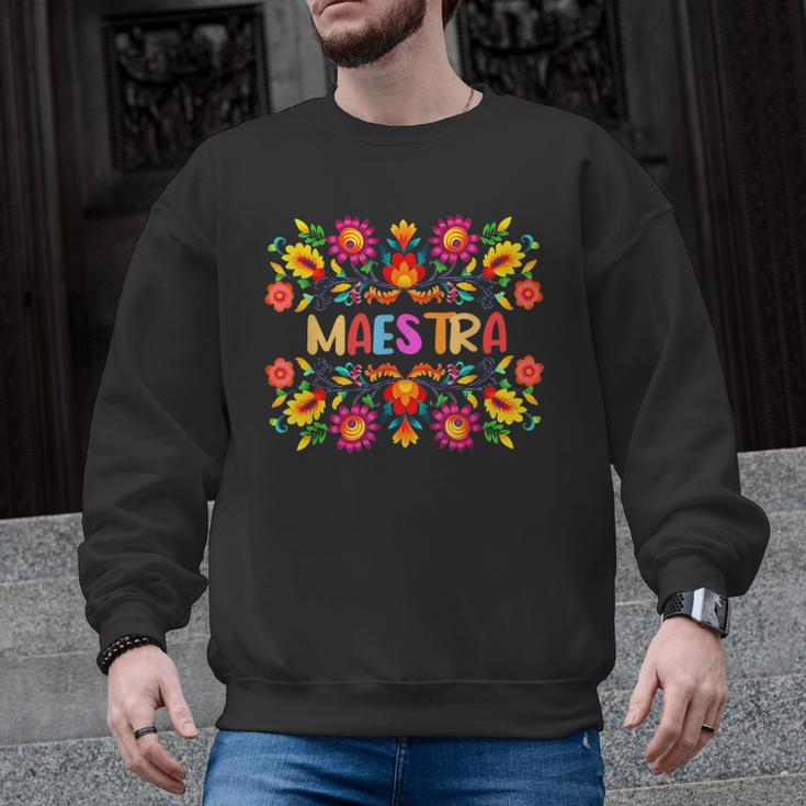 Maestra Cinco De Mayo Spanish Mexican Teacher Men Graphic Sweatshirt