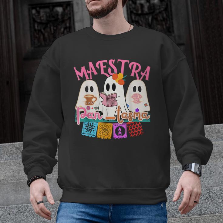 Maestra Pantasmas Conchas Teacher Mexican Halloween Men Graphic Sweatshirt