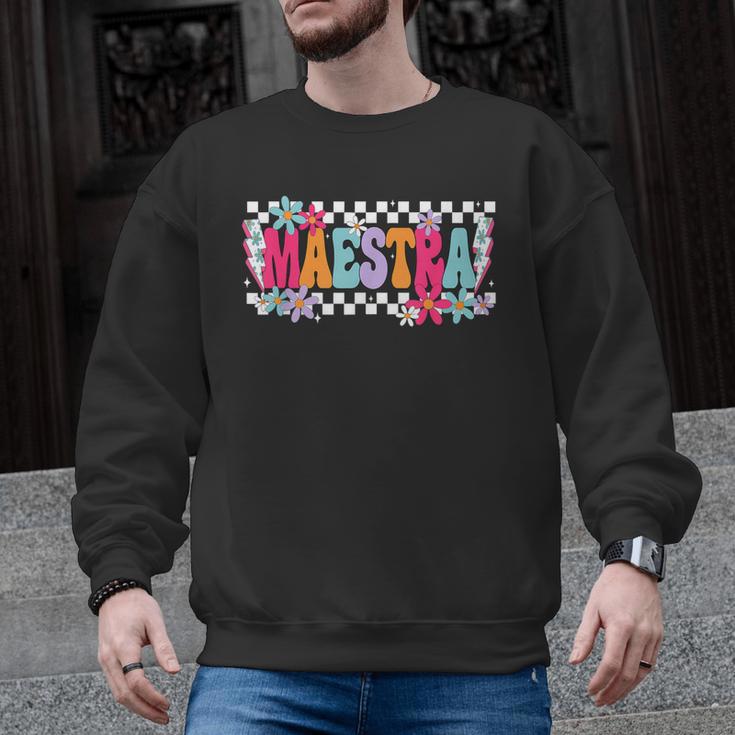 Maestra Teacher Spanish Back To School First Day Of School Men Graphic Sweatshirt
