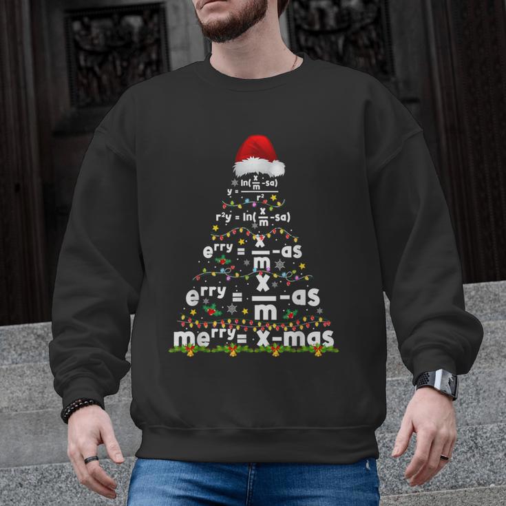 Math Equation Merry Xmas Season Teacher Christmas Tree Men Graphic Sweatshirt