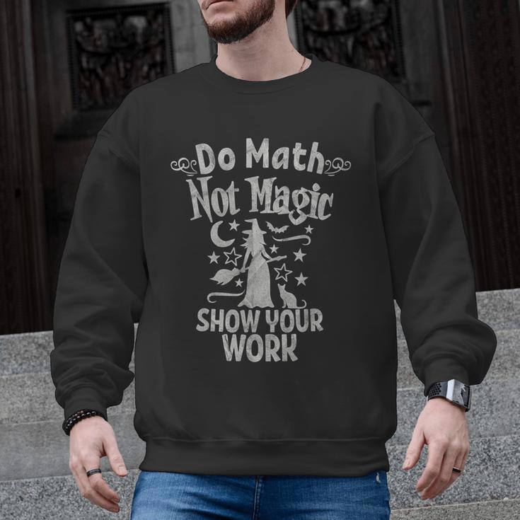 Do Math Not Magic Math Teacher Halloween Cat Witch Men Graphic Sweatshirt