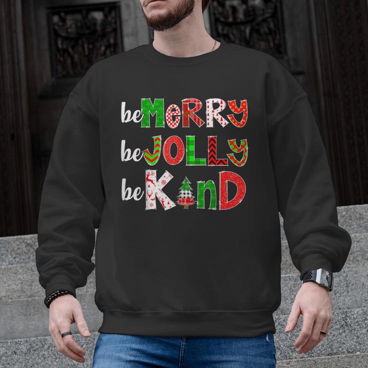 Be Merry Be Jolly Be Kind Merry Christmas Teacher Xmas Pjs Men Graphic Sweatshirt