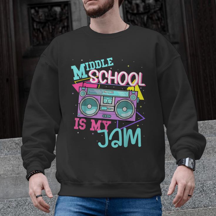 Middle School Is My Jam Cute Teacher Shirt 80's 90's Styl Men Graphic Sweatshirt