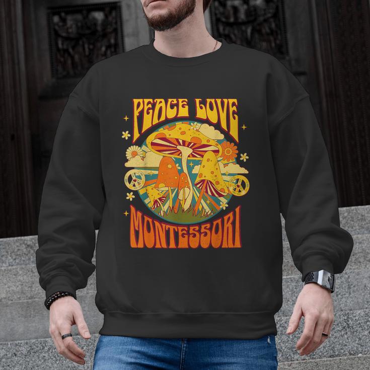 Montessori School Montessori Teacher Peace Love Montessori For Men Women Men Graphic Sweatshirt