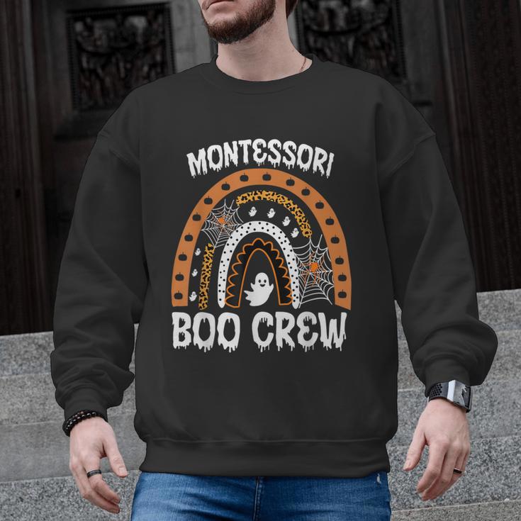 Montessori Teacher Halloween Boo Rainbow Leopard Halloween Men Graphic Sweatshirt