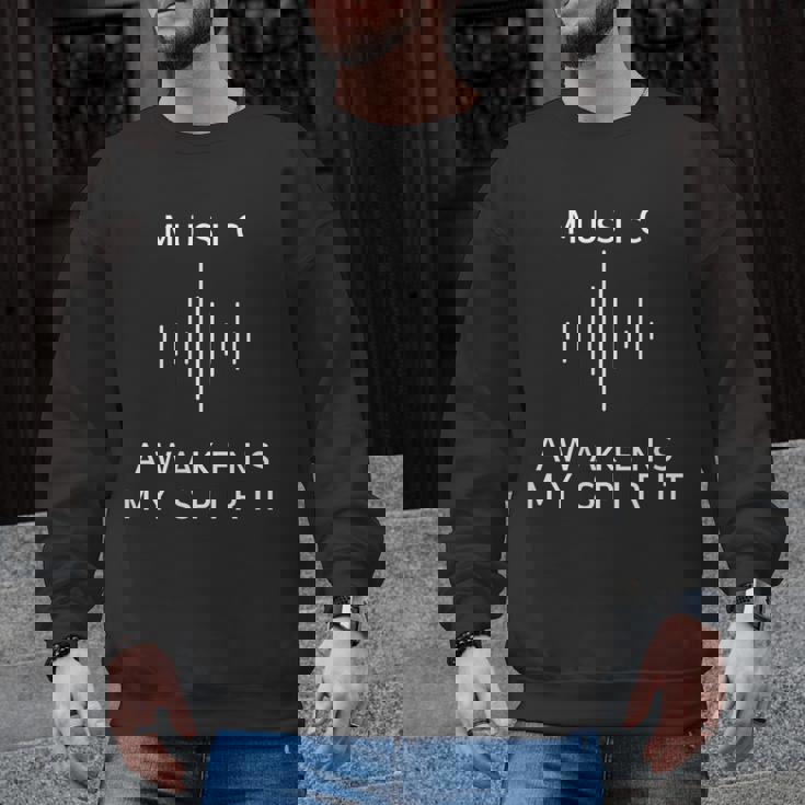 Music Awakens My Spirit Inspiring Musician Teacher Quote Men Graphic Sweatshirt