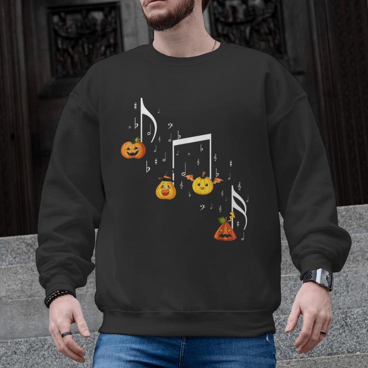 Music Note Pumpkin Fall Music Teacher Halloween Costume Men Graphic Sweatshirt