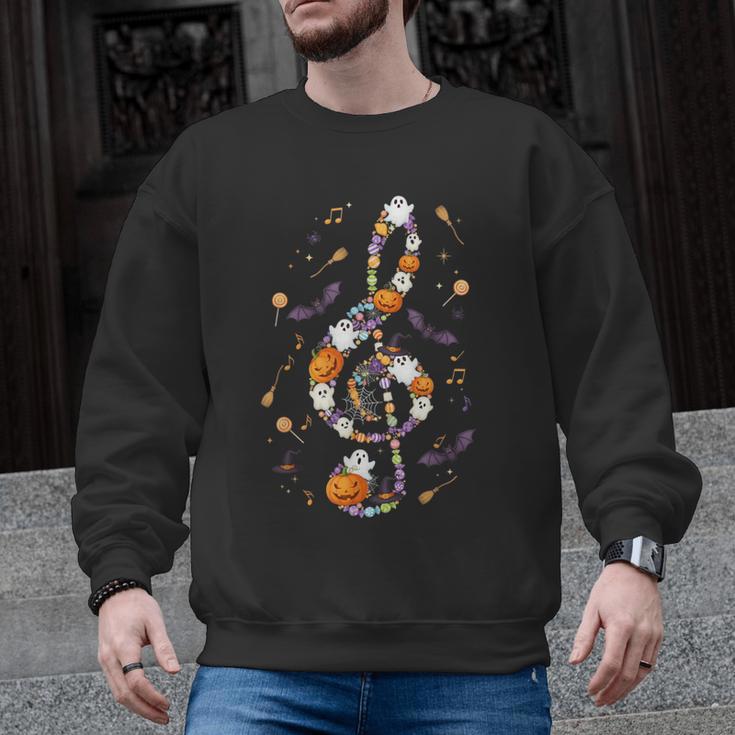Music Note Symbol Halloween For Music Teacher Musicians Men Graphic Sweatshirt