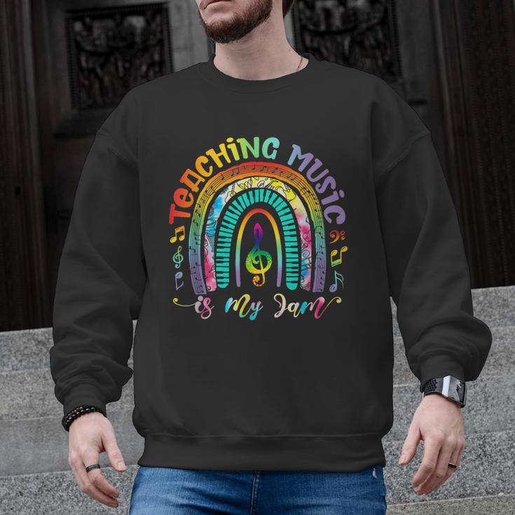 Musical Teacher Teaching Music Is My Jam Rainbow Tie Dye Men Graphic Sweatshirt