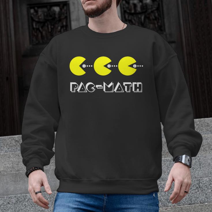 Nerdy Pac-Math Nom Retro Game Precalculus Math Teacher Men Graphic Sweatshirt