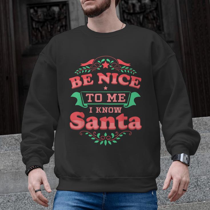 Be Nice To Me I Know Santa Teacher Christmas Men Women Men Graphic Sweatshirt