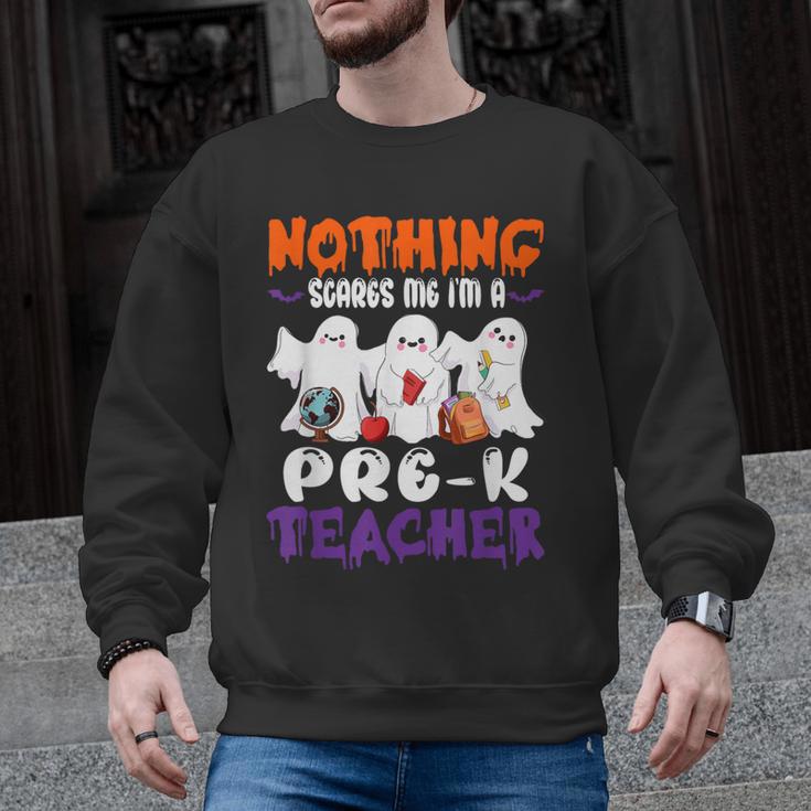 Nothing Scares Me I'm A Pre-K Teacher Halloween Ghosts Men Graphic Sweatshirt