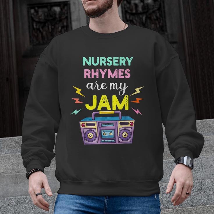 Nursery Rhymes Are My Jam 80s Retro Teachers & Students Kids Men Graphic Sweatshirt