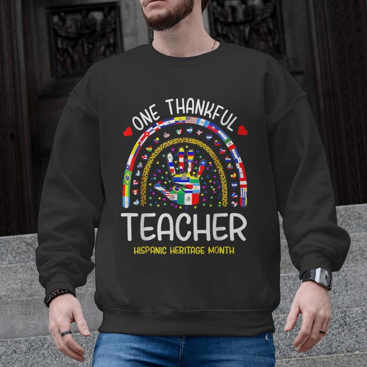 One Thankful Teacher Hispanic Heritage Month Countries Flags Men Graphic Sweatshirt