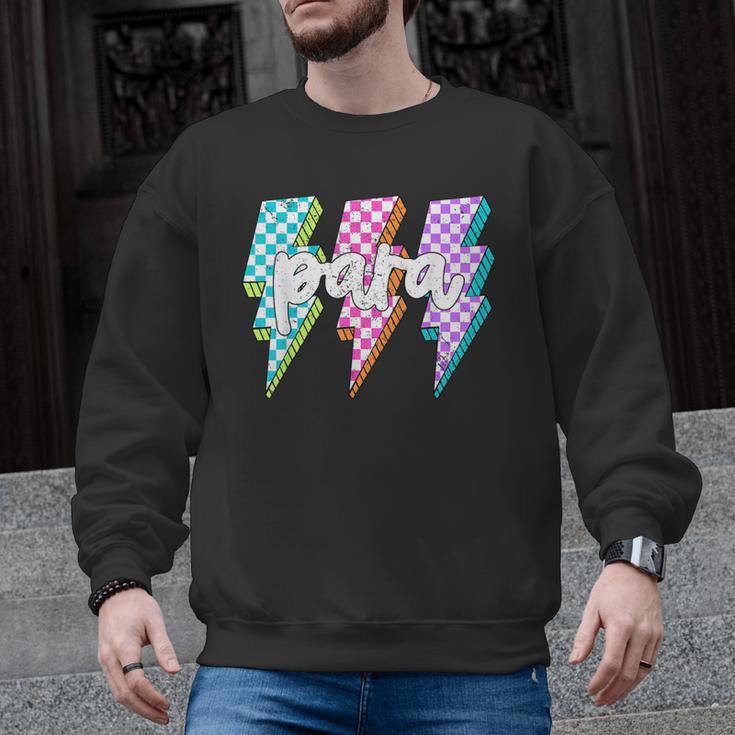 Para Squad Paraprofessional Teacher Lightning Bolt Men Graphic Sweatshirt