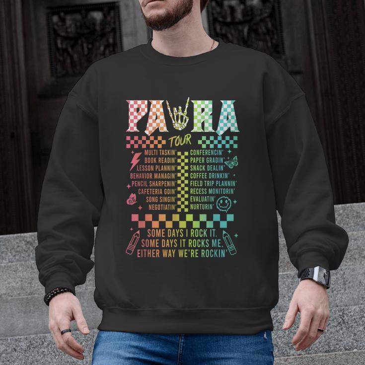 Para Tour Paraprofessional Squad Rock Teacher Back To School Men Graphic Sweatshirt