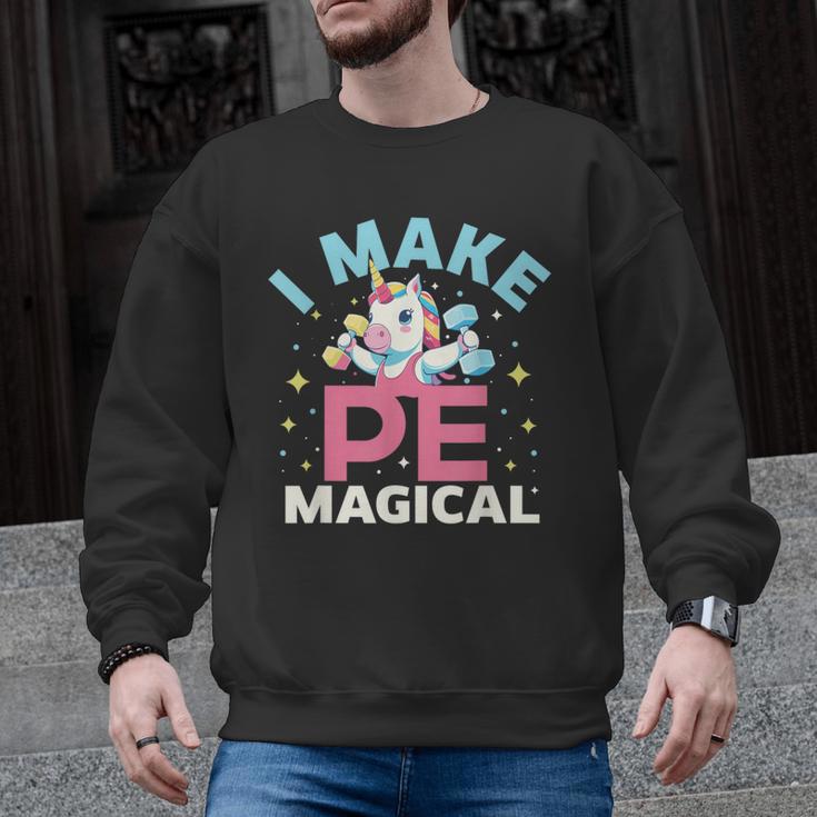 PE Teacher Unicorn I Make PE Magical Men Graphic Sweatshirt