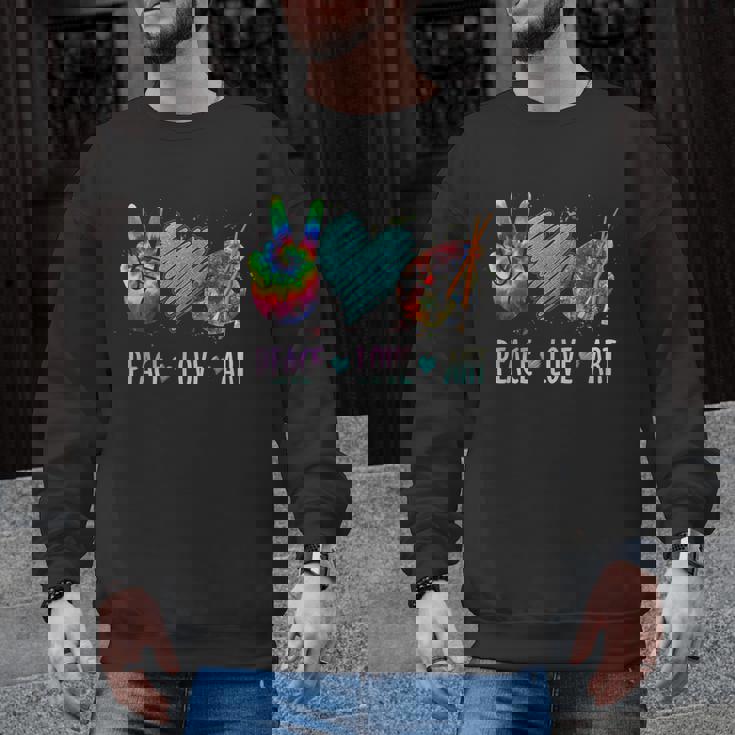 Peace Love Art Painting Palette Art Teacher Men Graphic Sweatshirt