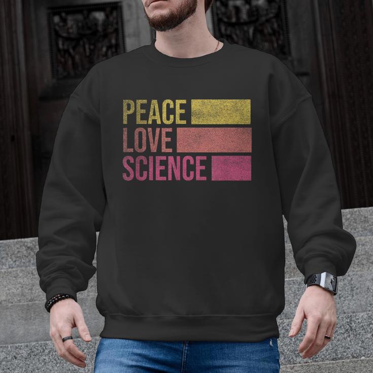 Peace Love Science Lovers Math Chemistry Teacher Men Graphic Sweatshirt