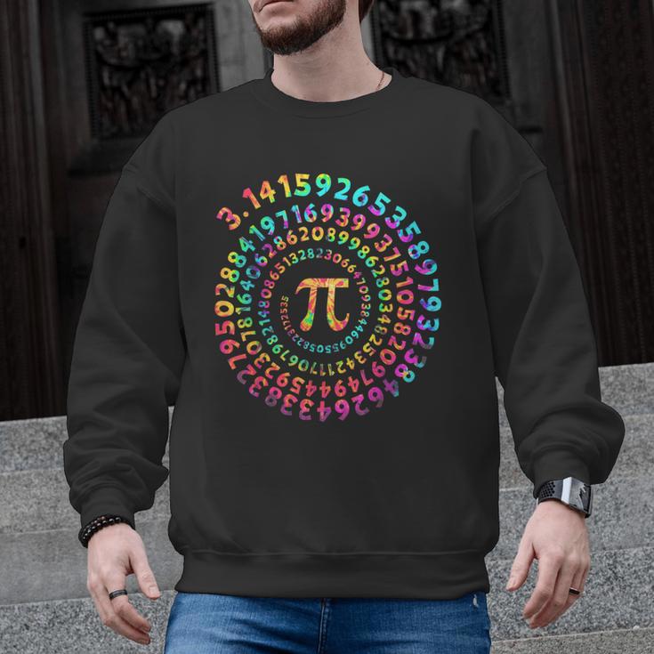 Pi Day Math Teacher Tie Dye Spiral Pi 314 Pi Day Men Graphic Sweatshirt