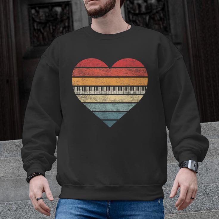 Pianist Retro Sunset Piano Keyboard Player Teacher Men Graphic Sweatshirt