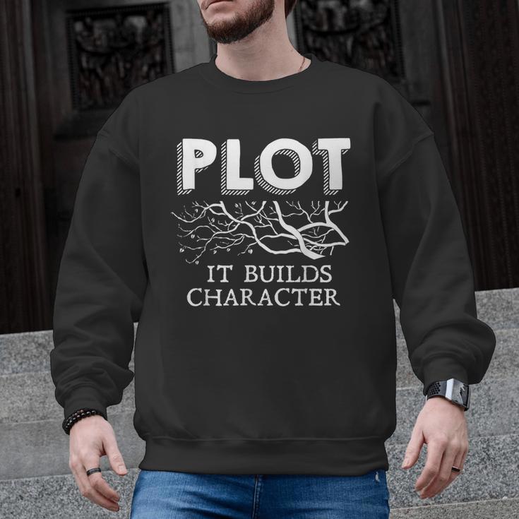 Plot It Builds Character Book Reading Teacher Men Graphic Sweatshirt