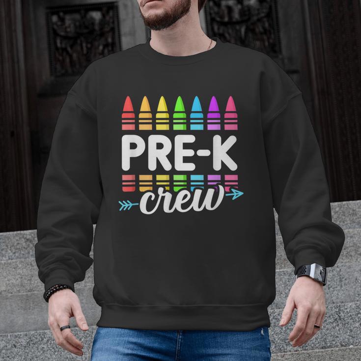 Pre-K Crew Teacher Team Squad Hello Back School Graduation Men Graphic Sweatshirt