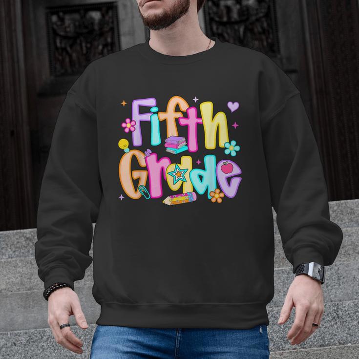 Preppy Fifth Grade Back To School 5th Grade Teacher Girl Boy Men Graphic Sweatshirt