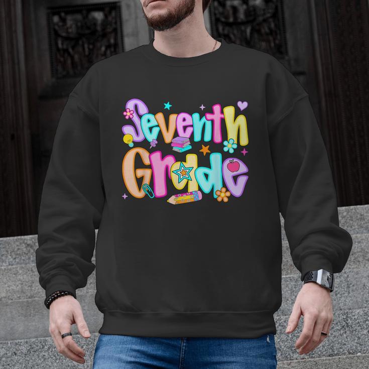 Preppy Seventh Grade Back To School 7th Grade Teachers Girls Men Graphic Sweatshirt