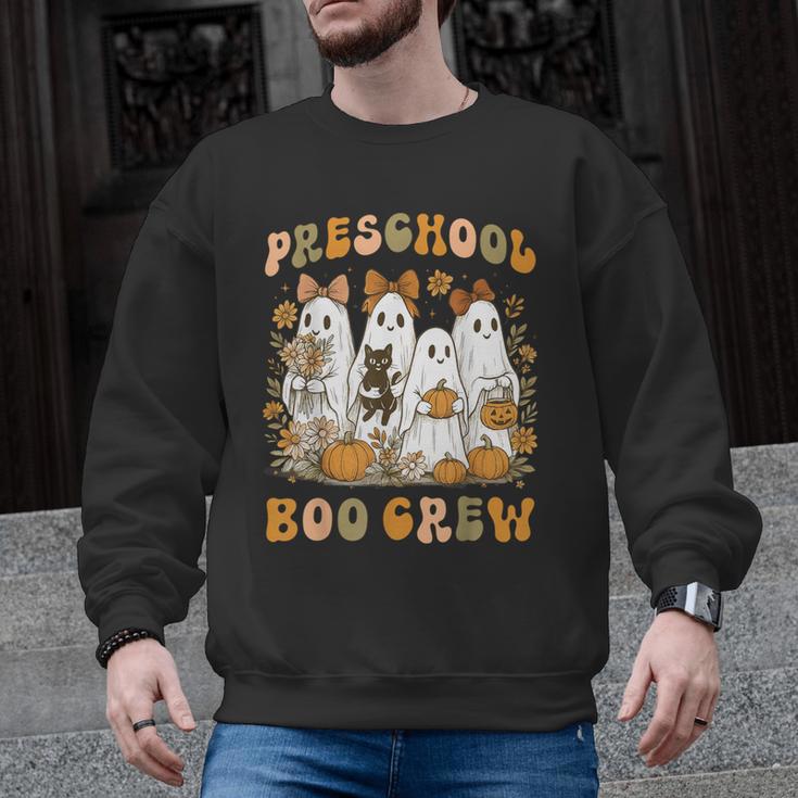 Preschool Boo Crew Halloween Teacher Ghost Costume Matching Men Graphic Sweatshirt