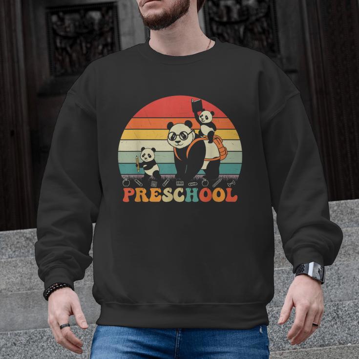Preschool Panda Back To School Teacher Student Men Graphic Sweatshirt