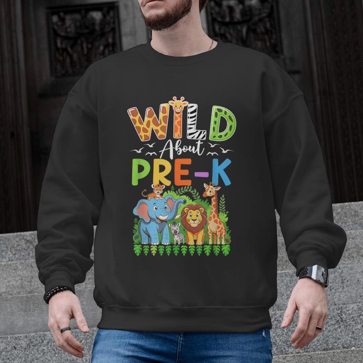 Preschool Teacher Kids Back To School Wild About Pre-K Men Graphic Sweatshirt