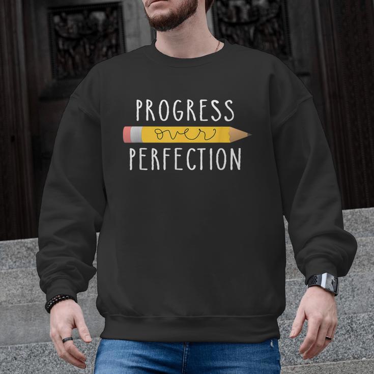 Progress Over Perfection Motivational Teacher Tee Men Graphic Sweatshirt
