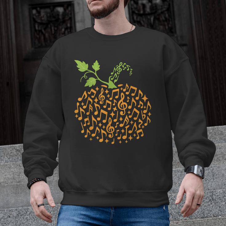 Pumpkin Music Notes Fall Teacher Autumn Halloween Men Graphic Sweatshirt