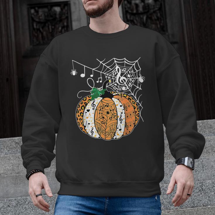 Pumpkin Music Teacher Halloween Fall Music Notes Autumn Men Graphic Sweatshirt