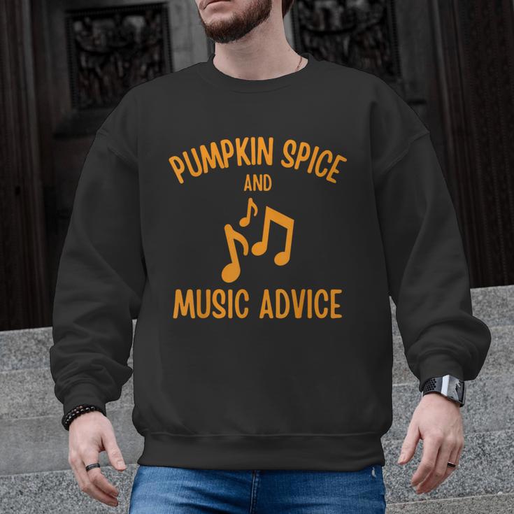 Pumpkin Spice And Music Advice Music Teacher Halloween Men Graphic Sweatshirt
